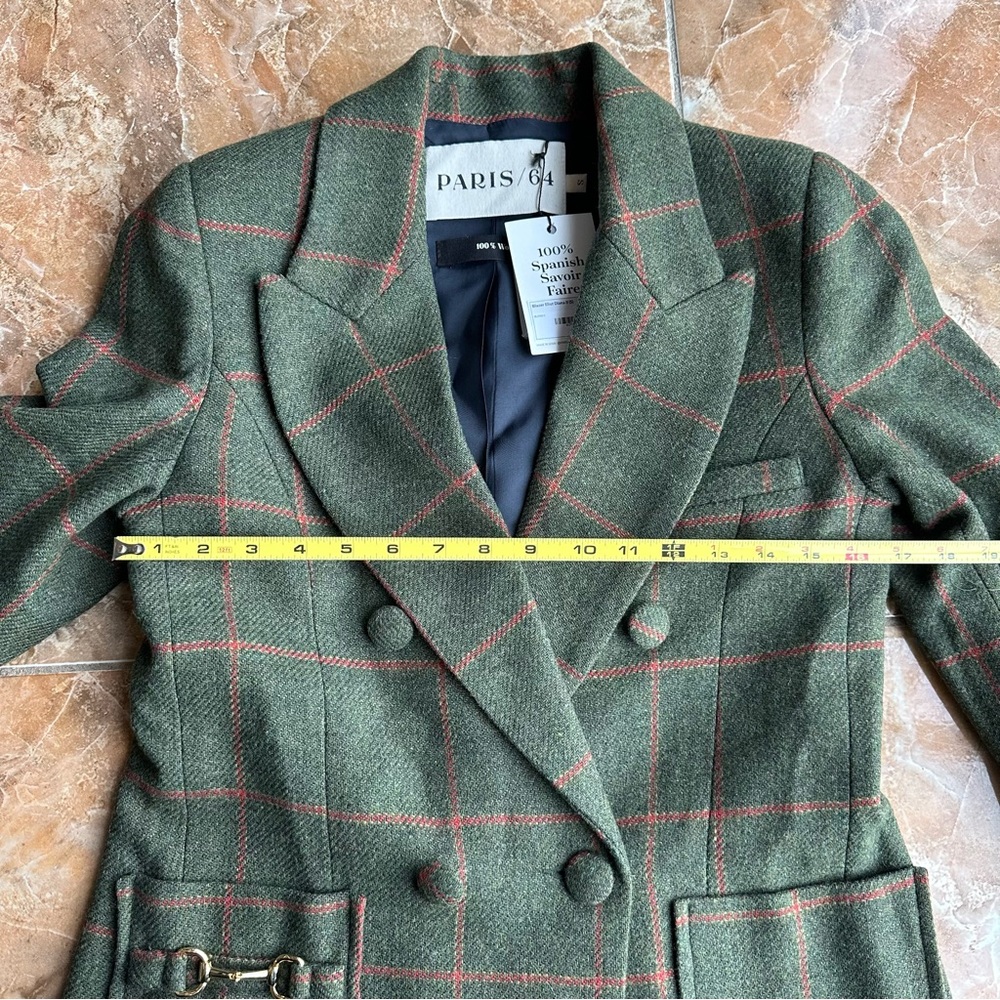 NEW!! Paris 64 Eliot Diana II Plaid Double-Breasted Blazer - Picture 11 of 11
